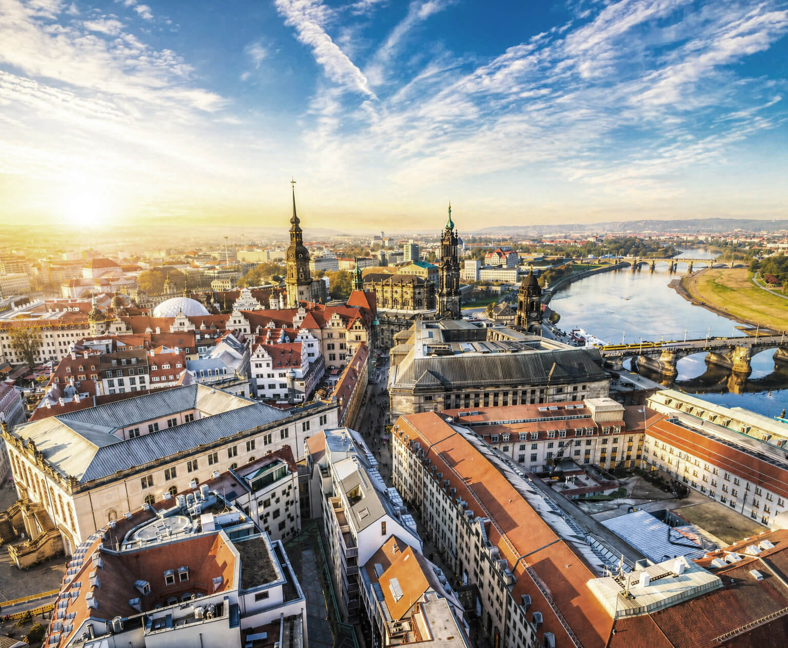 Dresden bei Sonnenaufgang